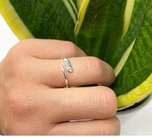 แหวนเงินสไตล์โบฮีเมียนแบบมินิมอลปรับได้สำหรับผู้หญิงของขวัญแฮนด์เมด - Product Image 2