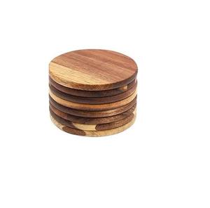 Fabricante personalizado de alta gama al por mayor de alta calidad redondo de madera de bambú y mármol epoxi posavasos redondo de la India - Product Image 1