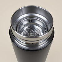 Termo Ecológico de Lujo Sostenible de 500 ml, de Acero Inoxidable Negro, Personalizable con Serigrafía, Juego de Regalo Promocional