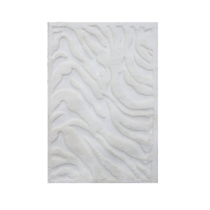 Tapis de bain et tapis de douche Beatz Ecru 60*100cm en coton recyclé teint en fil jacquard, production sur mesure, fabriqué en Turquie - Product Image 2