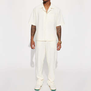 Camiseta de Verano para Hombre, Estilo Urbano, Cuello Redondo, 100% Algodón Ecológico, Lavado Ácido, Color Sólido, Manga Corta, Corte Holgado, con Solapa, Diseño Moderno - Product Image 3