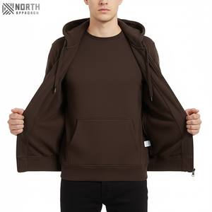 Sweats à capuche personnalisés en coton pour hommes brodés avec strass Streetwear en détresse délavé à l'acide sweats à capuche surdimensionnés zippés pour hommes - Product Image 1