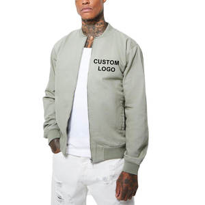 OEM/ODM personalizado Logo Bomber Varsity chaqueta hombres Casual ligero algodón Zip-Up vuelo chaqueta para hombre al por mayor Streetwear abrigo - Product Image 4