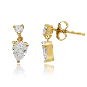 Custom 18K Gold Plated 925 <b>Sterling</b> <b>Silver</b> Heart-Shaped <b>Stud</b> Earrings Romantic Minimalist High Jewelry Cubic Zirconia Fashion - Product Image 5