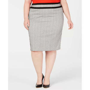 Gonna in chiffon grigia da donna Calvin Klein taglie forti, midi con bordo a piping e decorazioni a pieghe, stile casual per la primavera, taglia 14W - Product Image 1