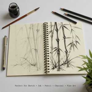 Bloc de <span class=keywords><strong>dessin</strong></span> en pulpe de bambou, papier <span class=keywords><strong>à</strong></span> <span class=keywords><strong>dessin</strong></span> sans acide, reliure spirale, carnet de croquis pour crayon, fusain, encre, format A4 - Product Image 3