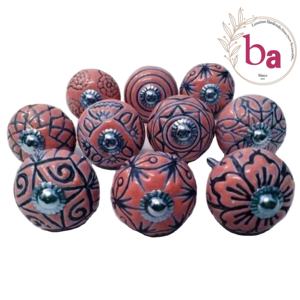 Vente chaude Mixte Couleur Orange Céramique Boutons Design Industriel Fleur Tiroir Armoire Poignée Tire pour Cuisine Armoire Chambre - Product Image 1