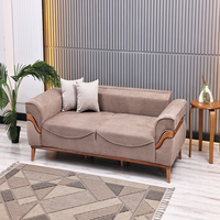 Ensemble de canapés contemporains carrés verticaux capitonnés en tissu, mobilier de salon moderne, canapé de luxe avec pieds en bois et accoudoirs, Villa Park