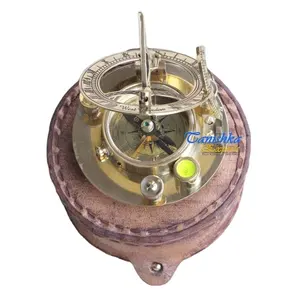 Морской латунный солнечный компас с чехлом, персонализированный рабочий индивидуальный компас с гравировкой, подарок для жениха на день рождения