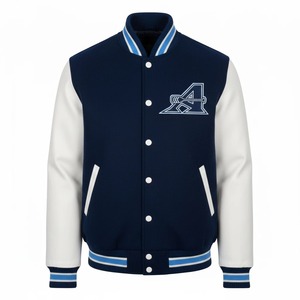 แจ็คเก็ตบอมเบอร์วาร์ซิตี้ผ้าวูลพรีเมียม ดีไซน์เลตเตอร์แมนสุดเท่ พร้อมกระดุมแป๊ก - Product Image 5