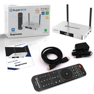 Authentic Supre Me <b>TV</b> <b>Box</b> Media Player <b>Android</b> 12 OS 6K Blue Large Space 20 New Apps 3-Year Warranty Lightweight - Product Image 1