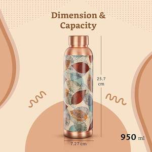 Botella de Agua de Cobre Puro de Gran Capacidad con Estampado de Mandala Colorido, Ecológica, con Tapa y Recubrimiento de Laminación Protectora Premium para Yoga - Product Image 5