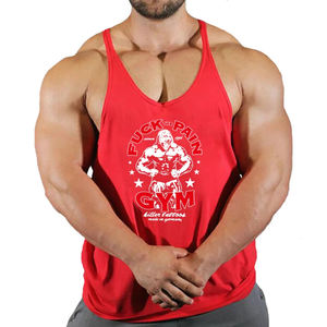Débardeur d'entraînement Muscle Fit Gym Chemise sans manches pour hommes Gilet d'entraînement en coton Stringer de musculation Fitness - Product Image 4