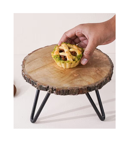 Support à gâteau en bois fait à la main nouvellement artisanat en bois désherbage gâteau Dessert plateau de service présentoirs meilleur prix - Product Image 2