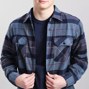 Camisa de Franela Casual Personalizada para Hombre, 100% Algodón, Manga Larga, Cuello Camisero, Transpirable, Secado Rápido, Servicio OEM para Adultos - Product Image 2