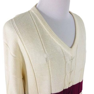 Pull col en v câble tricoté Cricket 100% laine coton respirant Top qualité pas cher prix à manches longues Sports d'hiver chandails pour hommes - Product Image 6