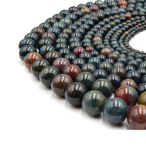 Cuentas de Piedra Jaspe Sangre, Hilo de Cuentas de Piedra, Joyería de Piedra, Gema Suelta Lisa, Collar Curativo, Cristal Natural, Mayorista - Product Image 5