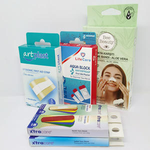 Boîtes d'emballage pour pansements de premiers soins personnalisées, écologiques, avec gaufrage à chaud doré, revêtement UV et lamination mate - Product Image 5
