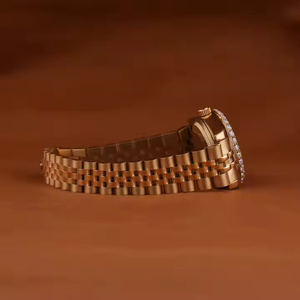 Tùy Chỉnh Miyota 41Mm Cổ Điển Màu Hồng Quay Số Moissanite Kim Cương Thép Không Gỉ Ban Nhạc Vàng Sang Trọng Đồng Hồ Cơ Khí 20Mm Người Đàn Ông Phụ Nữ - Product Image 2