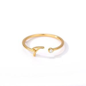 Anillo Ajustable de Oro Amarillo de 10K con Inicial, Corte Clásico, Engaste de Diamante, Joyería de Boda para Mujer, IGI - Product Image 3