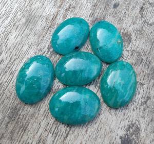 Top Grade Quality Natural Amazonite Oval Shape Cabochon Flat Back Calibrated Genuine Gemstones For Sale at Affordable Prices OEM - Product Image 2