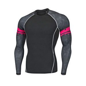 Personnalisé Hommes MMA Sports Rash Guard Séchage Rapide Manches Longues Gym Fitness Vêtements Compression Respirabilité Votre Propre - Product Image 1