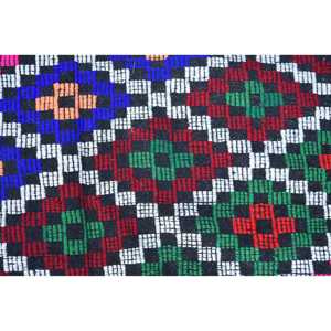 Alfombra turca de 2.5x7 pies, alfombra vintage, alfombra Kilim con diseño de plantas y árboles azules - Product Image 5