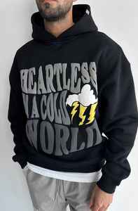 Vente en gros 400 GSM sweat à capuche thermique lourd en coton avec logo personnalisé 3D bouffée de mousse sérigraphie haute qualité impression graphique haut à capuche - Product Image 2