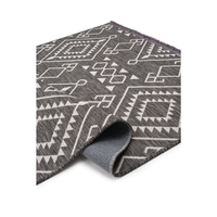 Tapis moderne en chenille rayée noire Anadolu, tissé, lavable, 7 mm, polyester et coton, antidérapant, adapté aux animaux domestiques, pour la maison, sur mesure