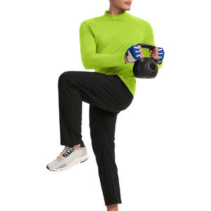 Custom Logo Men <b>Mock</b> Neck Long Sleeve Shirt Pullover OEM ODM Soft Cotton Stylish Layering Sweatshirt - Product Image 3