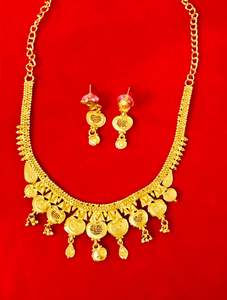 24K <b>Gold</b> Plated Dubai Vintage Fashion Jewelry Necklace <b>Set</b> Earrings <b>Bangles</b> Combs Brooches Copper Material for USA - Product Image 5