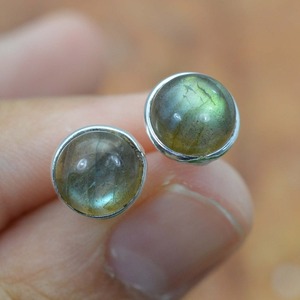 925 Sterling Silver Labradorite Gemstone <b>Stud</b> <b>Earrings</b> Jewelry Handmade Silver Boho Style <b>Earrings</b> Jewelry For Women Wedding - Product Image 5