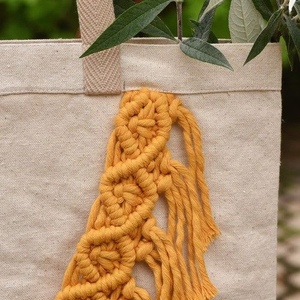 Sac en coton macramé pour femmes, sac de plage Boho avec détails de soirée Ele, sac à main chic Boho Shopping, nouveauté 2024 - Product Image 1