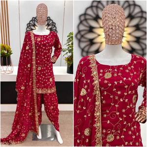 Einführung neuer Designer Party-Look-Top-Pant und Dupatta-Set vollständig genäht, tragbarer Kleid anzug traditioneller <span class=keywords><strong>Punjabi</strong></span>-Anzug