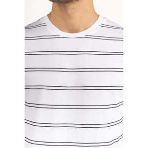 Camisetas Casuales de Corte Holgado con Rayas y Patrón Sólido, Tejido de Punto de 200 Gramos, Antiarrugas, Transpirable, MN-TS-SS25-052, Logotipo Comprimido - Product Image 6