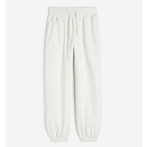 Nouveauté Vêtements personnalisés Couleur gris chiné Ceinture élastique Ourlet côtelé Pantalon de survêtement en coton ample ajusté pour femmes - Product Image 1