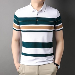 Camisas a Rayas para Hombre, Manga Corta, 100% Algodón, Secado Rápido, Transpirables, Ropa de Calle de Verano, Tops Casuales de Moda - Product Image 2