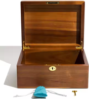 Cajas de Almacenamiento Decorativas Reutilizables y Ecológicas de Madera de Acacia, Caja para Joyas con Bisagras, Pintada a Mano con Tema de Amor