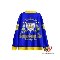 Qualité supérieure Grec Sigma Gamma Rho Sorority Vêtements Prêt À Expédier Denim Brodé Baseball Jersey Softball Gilet