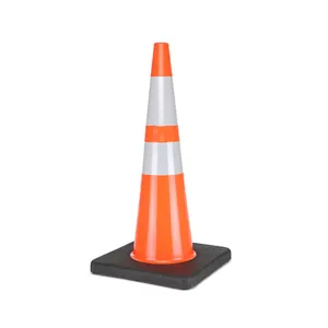 45cm 18inch Road Cone Flexible PVC Safety Used Traffic Cone with base black