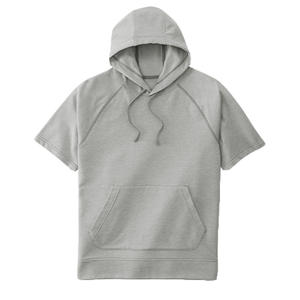 Sudadera con capucha de baloncesto universitario Unisex de manga corta 100% algodón polar High-Street Boxy personalizado con capucha apliques bordados primavera - Product Image 6