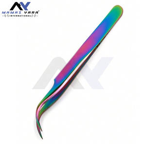 Pinzas de pestañas postizas de acero inoxidable gris oscuro de primera calidad, herramienta de extensión de pestañas recubierta de Titanio, herramienta de belleza de alta calidad - Product Image 4