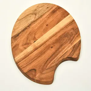 Elegante tabla de cortar de madera de acacia para verduras y queso para la preparación de alimentos en restaurantes y hoteles suministrados desde la India - Product Image 3