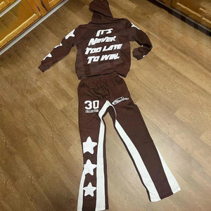 Fabricantes de ropa, ropa de calle personalizada, Sudadera con capucha, pantalones de chándal acampanados y conjunto de chándal para mujer - Product Image 5