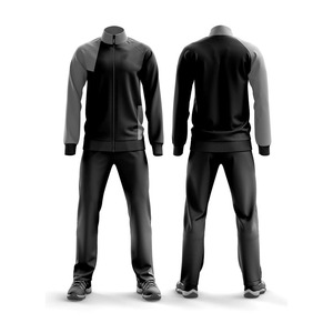 OEM al por mayor de encargo de alta calidad de los hombres Zip-up Jogger chándal conjunto transpirable equipo deportivo con capucha de invierno sólido - Product Image 1