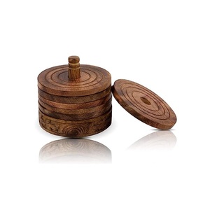 Juego de 4 posavasos hechos a mano de metal dorado puro para la mesa del hogar y el Servicio de taza de vidrio - Product Image 4