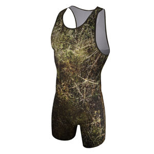 Combinaison de lutte personnalisée pour hommes, femmes et jeunes, camouflage, uniforme d'entraînement, respirante, athlétique, sans manches, design de combinaison - Product Image 3