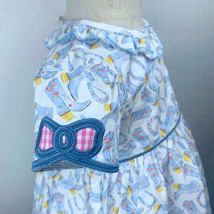 <b>Girl's</b> Clothing 100% Organic Cotton Casual Baby <b>Girls</b> <b>Dresses</b> Cotton With Bow Wholesale Kids Clothing From Vietnam - Product Image 3