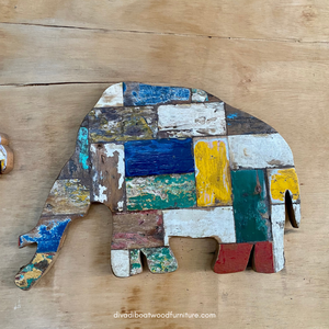 Décorations murales en bois faites à la main, figurines d'animaux en bois de bateau recyclé, artisanat animalier pour la décoration intérieure - Product Image 6