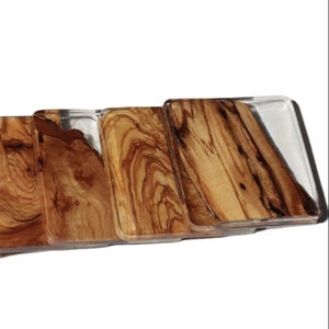 Dessous de verre de conception artistique en résine transparente et en bois de manguier pour boissons Fournitures d'hôtel et de restaurant Design unique fait à la main - Product Image 1